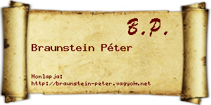 Braunstein Péter névjegykártya